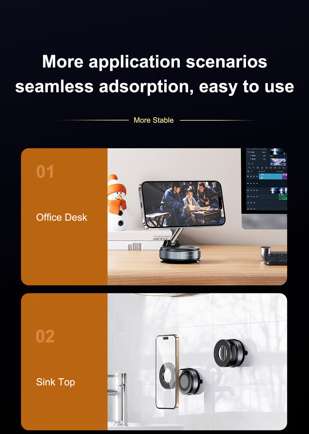 Vacuum Magnetic Suction Phone Holder