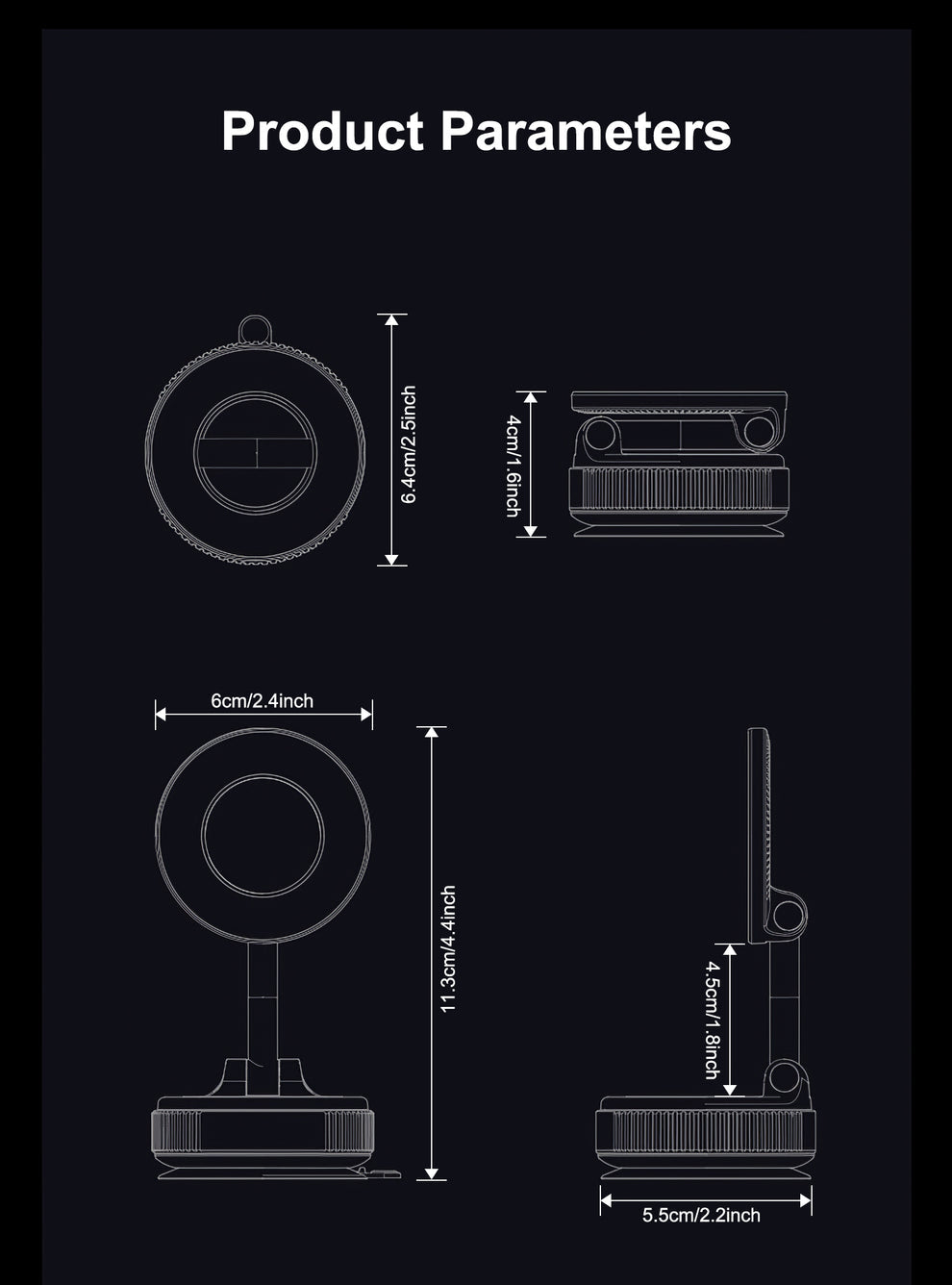 Vacuum Magnetic Suction Phone Holder
