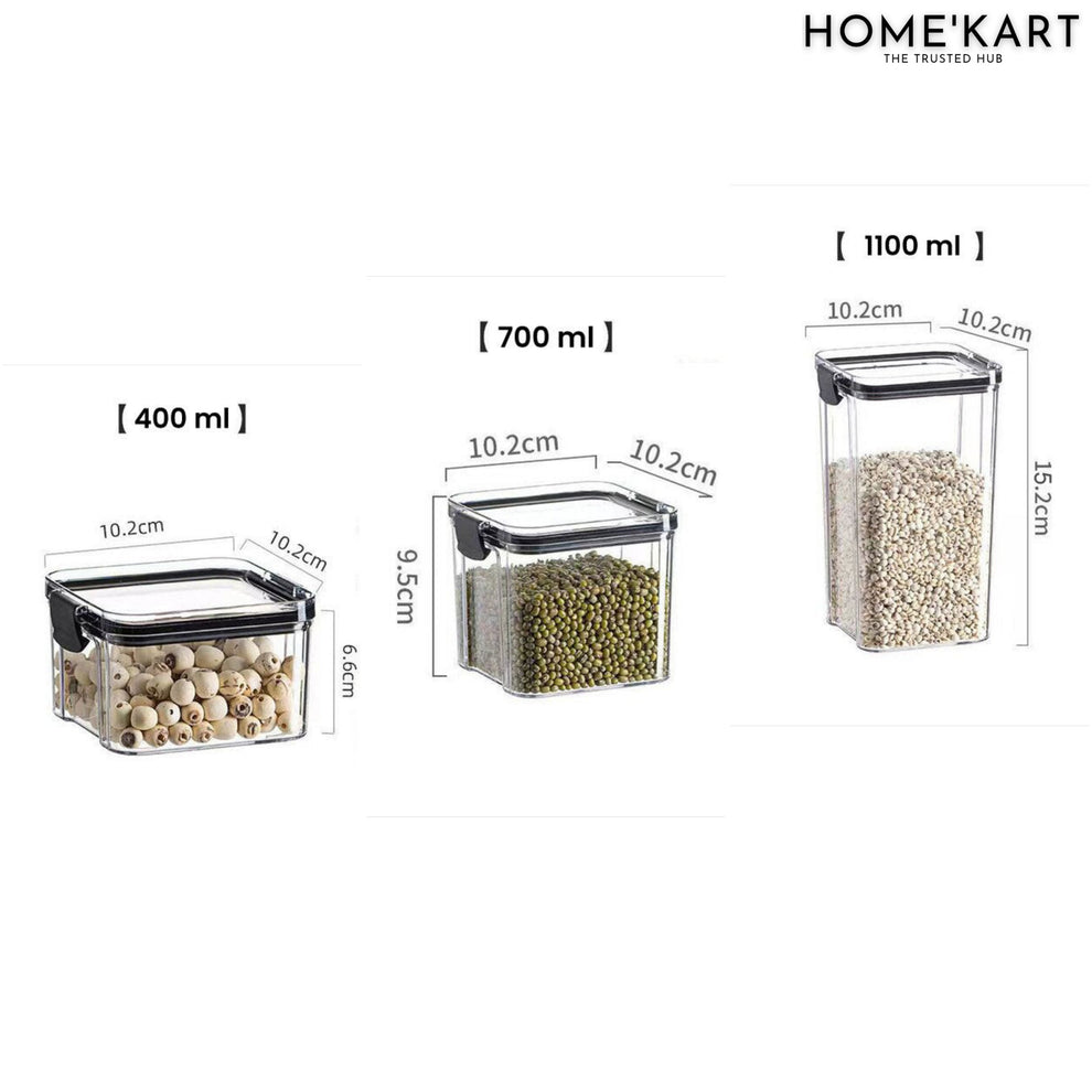 Premium Push Button Wall Mount Container, Save More Space on Kitchen Counter, Table, Drawer, Desk, Kitchen Storage Containers Air Tight, Transparent, Wall Mount 1200 ML,Pack of 4, Black