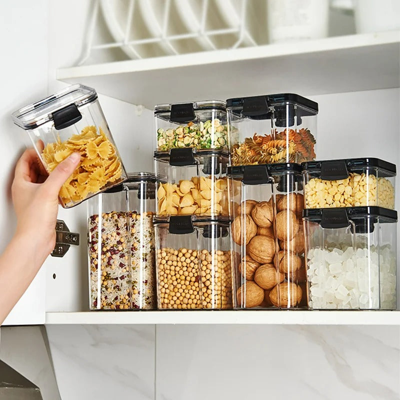 Premium Push Button Wall Mount Container, Save More Space on Kitchen Counter, Table, Drawer, Desk, Kitchen Storage Containers Air Tight, Transparent, Wall Mount 1200 ML,Pack of 4, Black